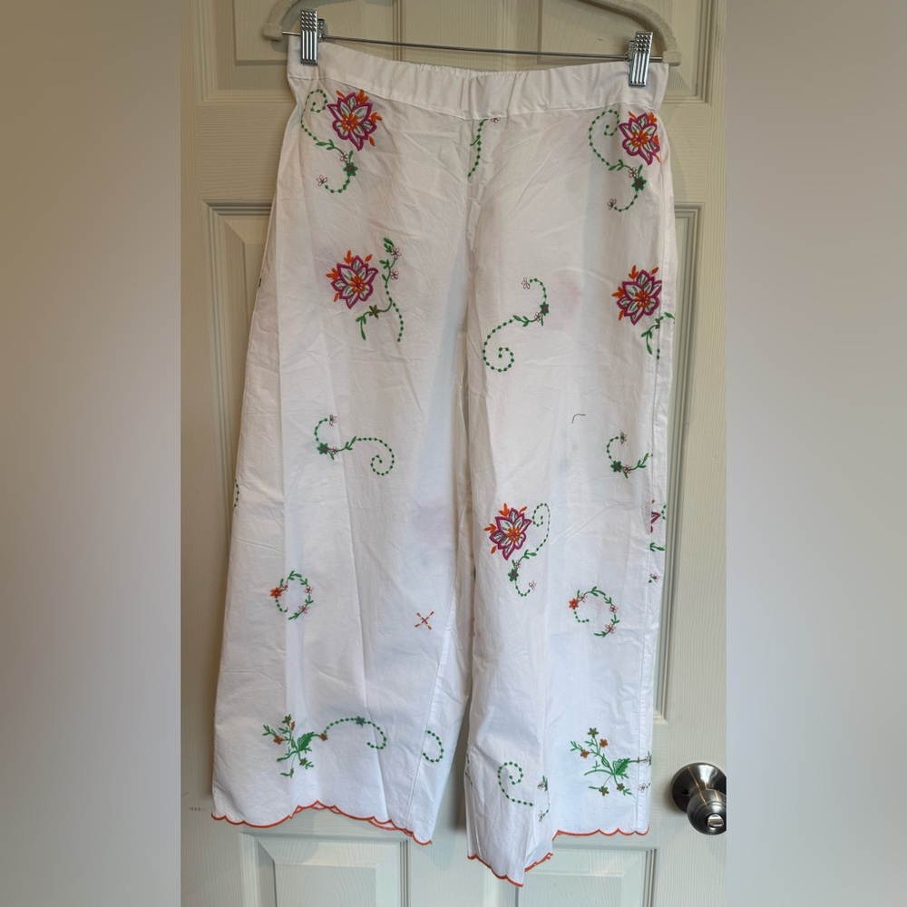 Zara embroidered culottes